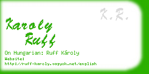 karoly ruff business card